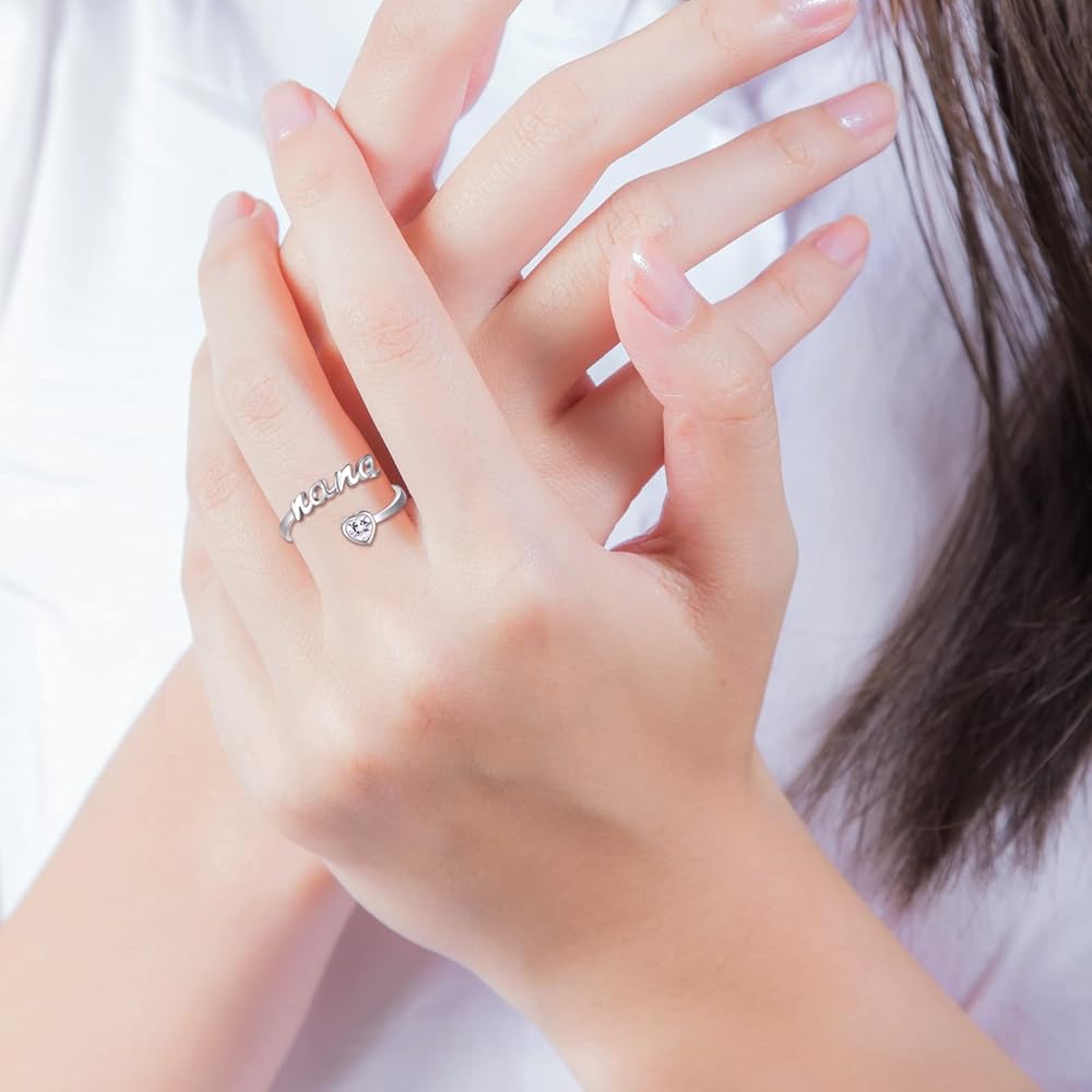 Nana Ring 925 Sterling Silver Adjustable Ring for Mom